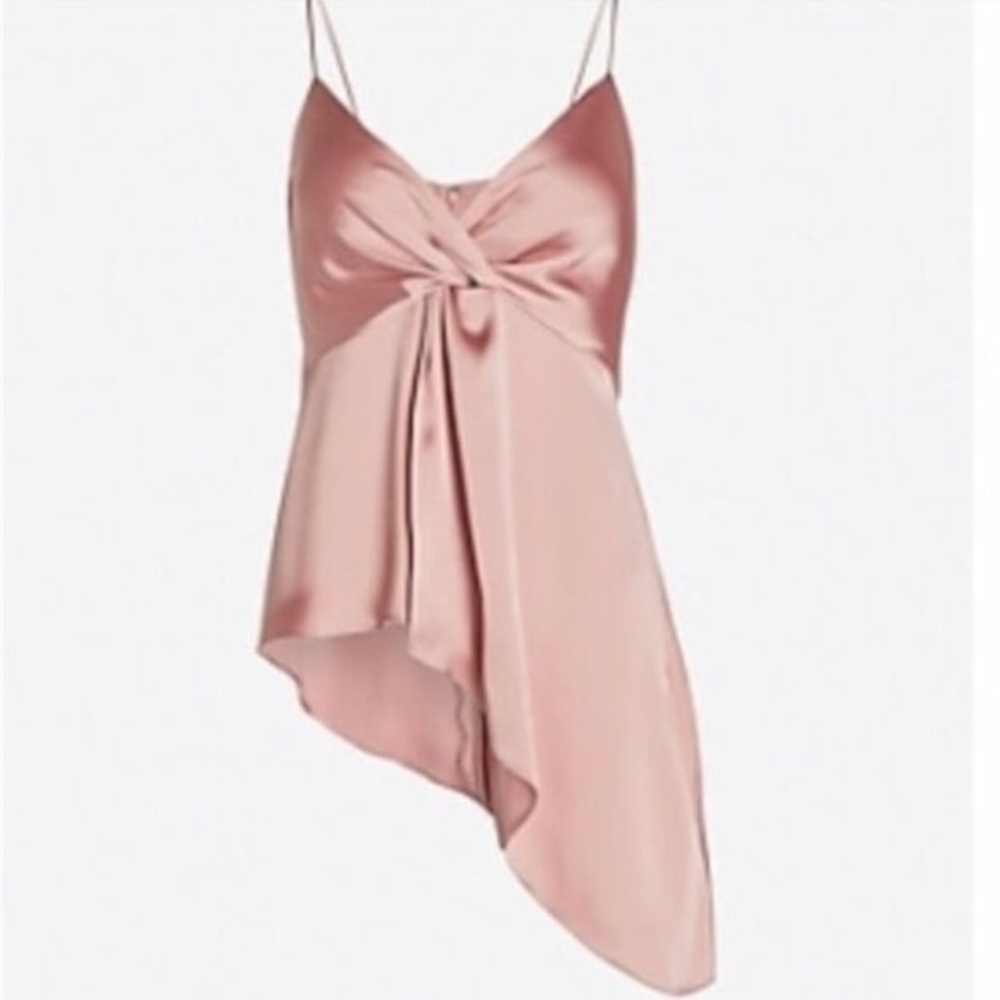 Express Satin Twist Front Asymmetrical Cami